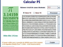 Sistema para calculo fração de PI