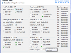 USBDM ARM Fault Status dialogue