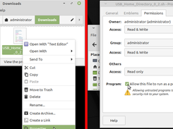 1) Change the properties of the script. 2) Make the script executable.