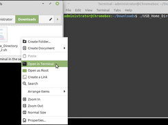 3) Right click in an empty space, then "Open in Terminal".