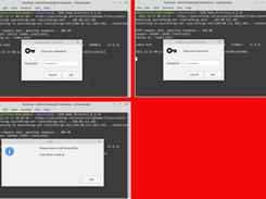 8) Enter a new password. 9) Confirm the new password. 10) Insert USB drive and wait for automount.