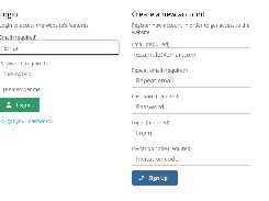 Pop-up with registration and login form