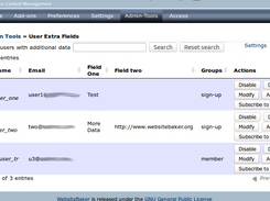 Admin extra fields