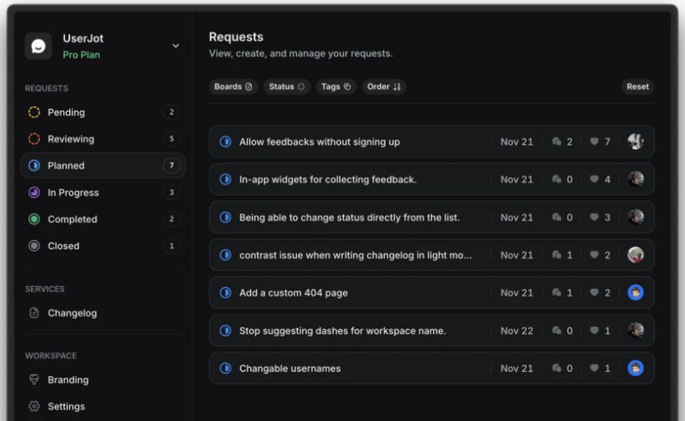 UserJot Screenshot 1