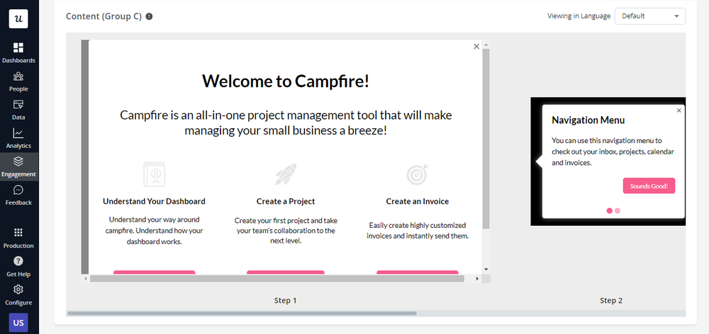 Onboarding flow