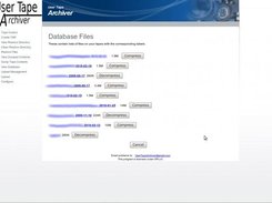 Shows database files. Allows to compress into lzma