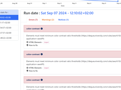 Detailed accessibility results with fix guidance