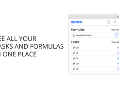 Tasks and formulas