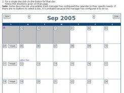 Calendar view for scheduling vacation time