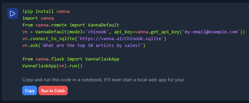 Vanna.AI Screenshot 1