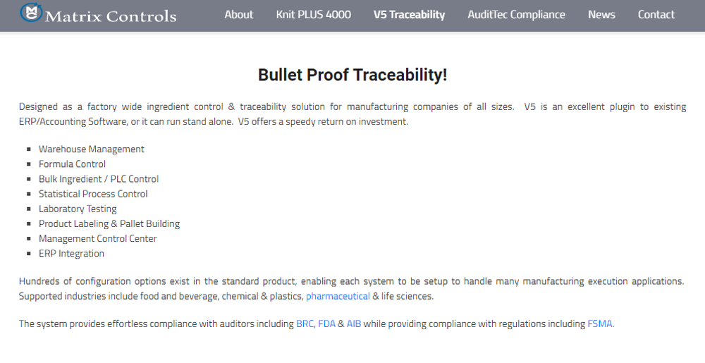 V5 Traceability Screenshot 1