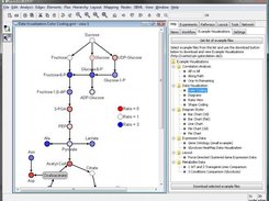 VANTED V1.5 showing list of included example visualizations