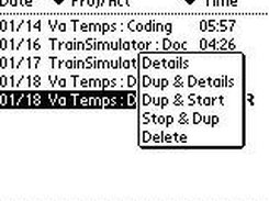 Summary view with command list