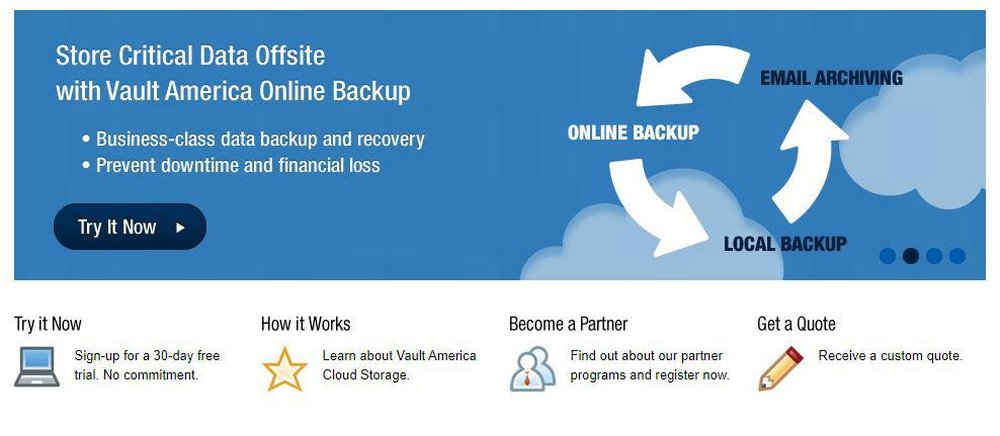 Vault America Online/ Cloud Backup Screenshot 1