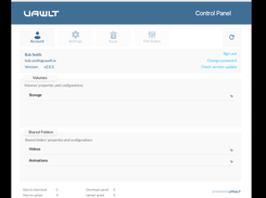 Vawlt software agent v2.0.5 - Control Panel - Account Screen (macOS)