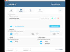 Vawlt software agent v2.0.5 - Control Panel - Settings Screen (macOS)