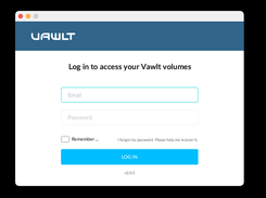 Vawlt software agent v2.0.5 - Log in Screen (macOS)