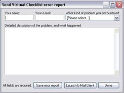 Generate Error Report-window
