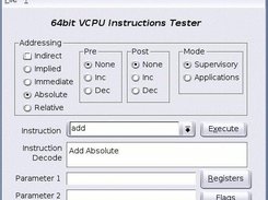 Main screen for testing instruction options logic