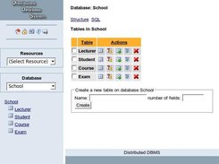 Screenshot of Database Tables in PHP