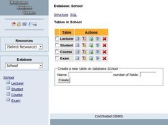 Screenshot of Database Tables in PHP