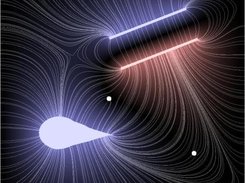 Electric potential blended with flowlines