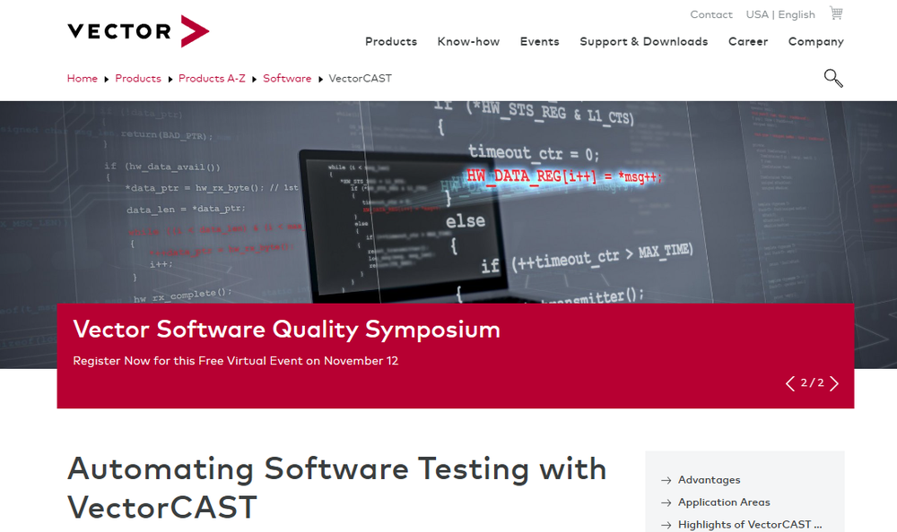 VectorCAST Screenshot 1