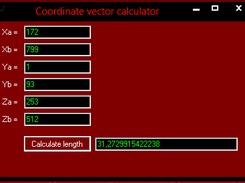 x, y, z coordinate vector calculation