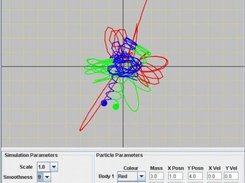 A 3-body particle simulation built using Vector Visuals