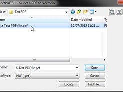 Select a PDF file to vectorize and insert into a DWG