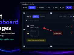 VeilClip clipboard image editor for cropping, highlighting, annotating, copying, and saving screenshots.