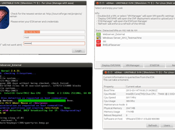 login and console screen, the ESX info and the main window