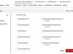 Multiple Recovery Options