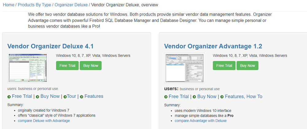 Vendor Organizer Deluxe Screenshot 1