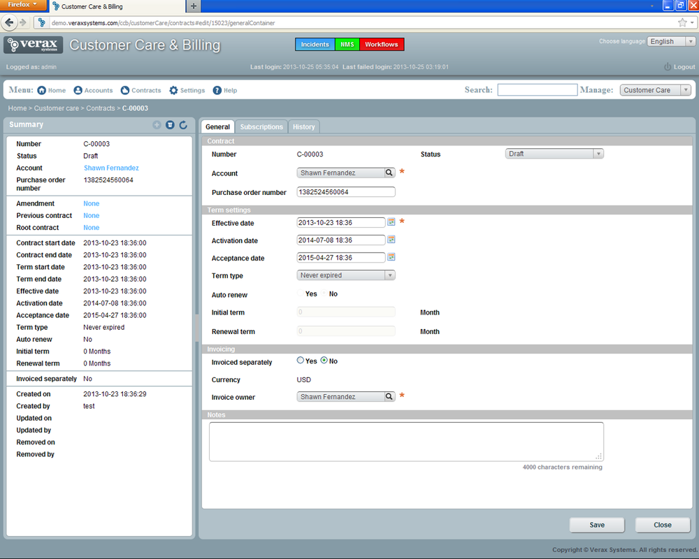 Verax OSS/BSS Suite Screenshot 1