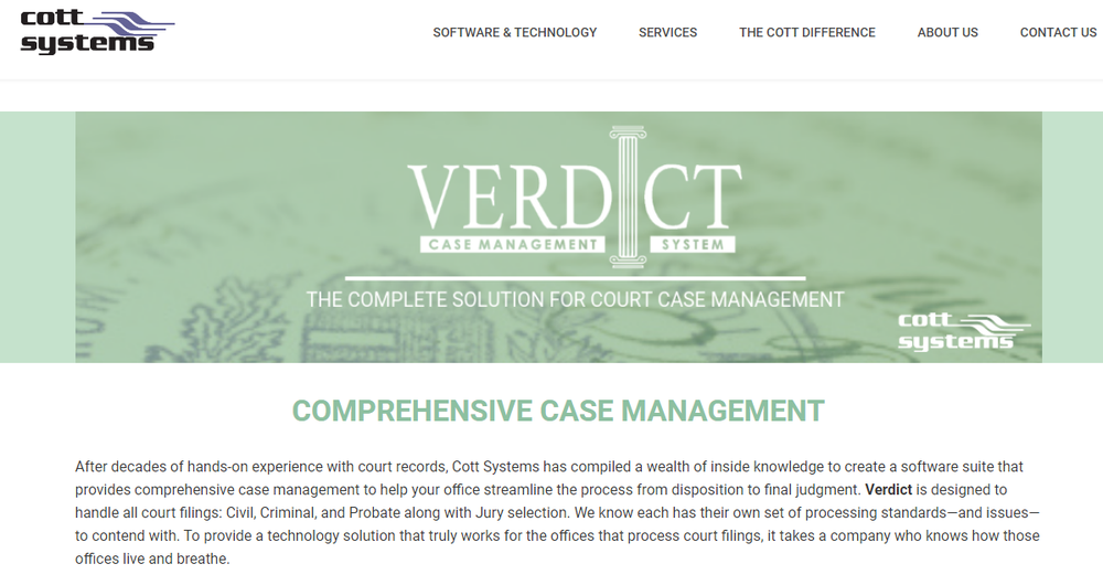 Verdict Case Management Screenshot 1