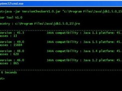 Results of Version Checker Run on JDK 1.5 JRE 