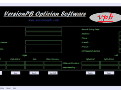 VersionPB Optician Software Screenshot 1