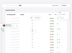 Select Your Top Performers: Results come to life with scores, rank, trophies and top performer badges. Weigh the importance of skills or questions then shortlist your favorites, compare responses and share with stakeholders