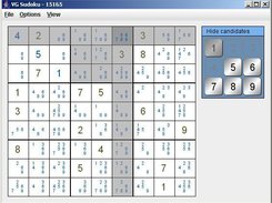 VG Sudoku with the Candidate hide pad