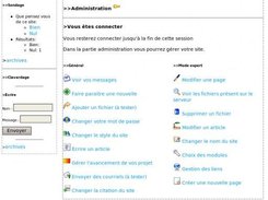 The admin page.