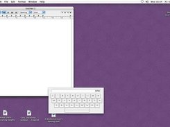 Virtual Hebrew Keyboard floating over a TextEdit window