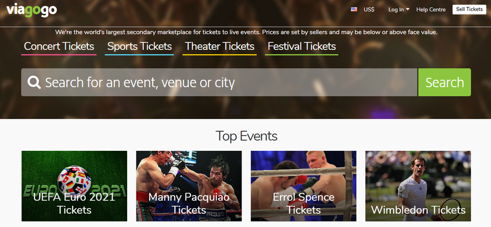 viagogo Screenshot 1