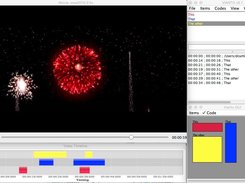 Video window, Timeline, GUI with items, and main window with items and codes