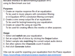 Info and instruction screen of Vibe