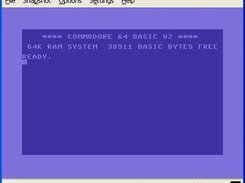 The start screen for the C64 on Windows XP