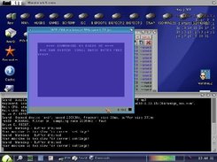 Amiga OS 3.x desktop with x64 running