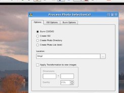 Process Dialog (create CD/DVD, ISO, photo directory/list)