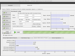 Advanced Benchmark: Customize sizes of vectors and matrices, load your own sparse matrix.