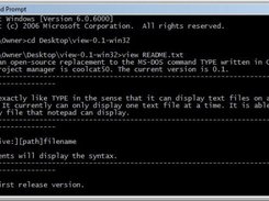 A screenshot of view.exe being used with the README file.